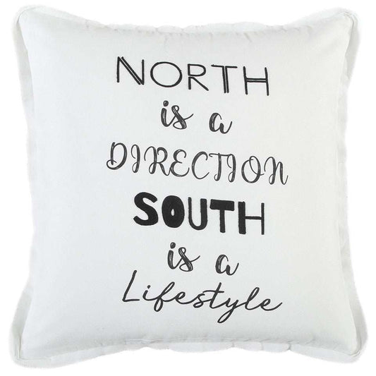 Black and White North South Font Play Throw Pillow - Homeroots - Flyclothing LLC