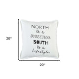 Black and White North South Font Play Throw Pillow - Homeroots - Flyclothing LLC