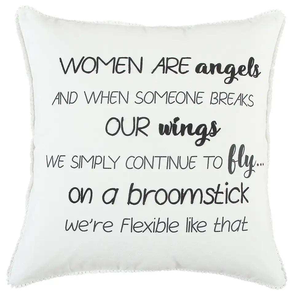 Black and White Women Are Angels Throw Pillow - Homeroots - Flyclothing LLC