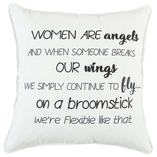 Black and White Women Are Angels Throw Pillow - Homeroots - Flyclothing LLC