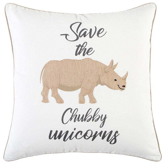 White Beige Chubby Unicorn Throw Pillow - Homeroots - Flyclothing LLC