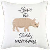 White Beige Chubby Unicorn Throw Pillow - Homeroots - Flyclothing LLC