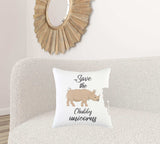 White Beige Chubby Unicorn Throw Pillow - Homeroots - Flyclothing LLC