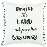 Black and White Praise The Lard Tasseled Throw Pillow - Homeroots - Flyclothing LLC