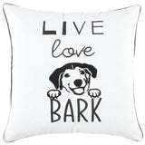 Black and White Live Love Bark Modern Throw Pillow - Homeroots - Flyclothing LLC
