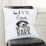 Black and White Live Love Bark Modern Throw Pillow - Homeroots - Flyclothing LLC