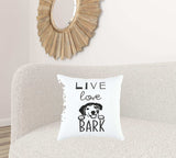 Black and White Live Love Bark Modern Throw Pillow - Homeroots - Flyclothing LLC