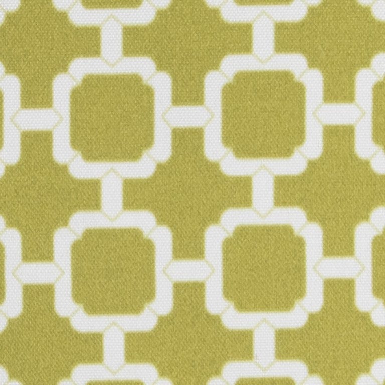 22" Green and White Quatrefoil Indoor Outdoor Throw Pillow - Homeroots