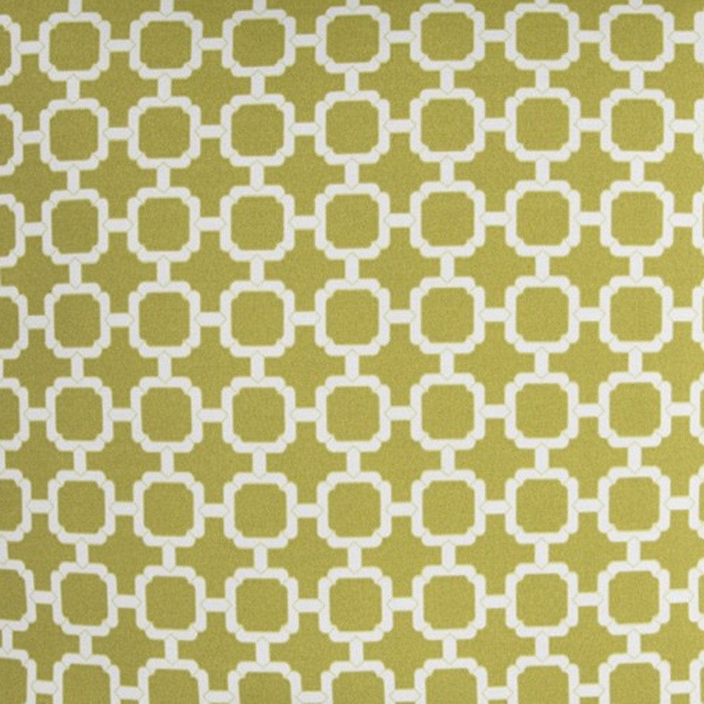 22" Green and White Quatrefoil Indoor Outdoor Throw Pillow - Homeroots