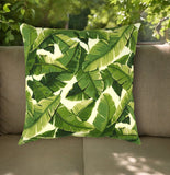 22" Green and White Tropical Indoor Outdoor Throw Pillow - Homeroots