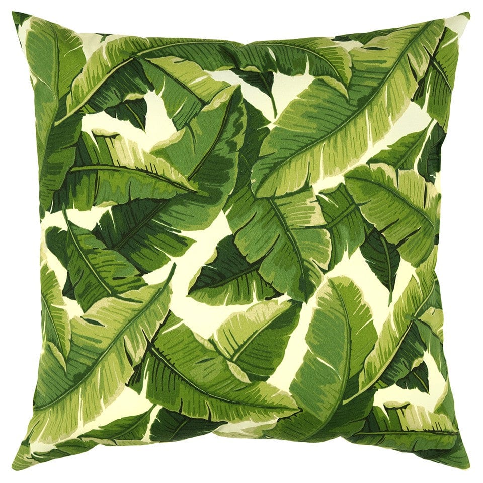 22" Green and White Tropical Indoor Outdoor Throw Pillow - Homeroots