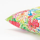 22" White Green and Pink Tropical Indoor Outdoor Throw Pillow - Homeroots