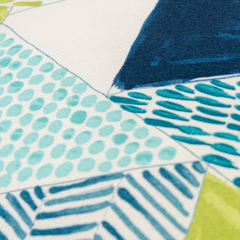 22" Aqua Green and White Patchwork Indoor Outdoor Throw Pillow - Homeroots