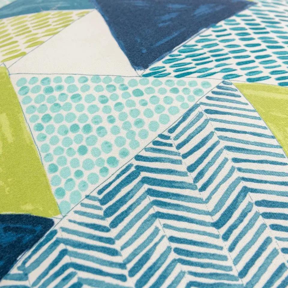 22" Aqua Green and White Patchwork Indoor Outdoor Throw Pillow - Homeroots