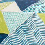 22" Aqua Green and White Patchwork Indoor Outdoor Throw Pillow - Homeroots