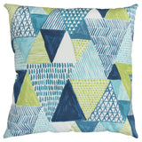 22" Aqua Green and White Patchwork Indoor Outdoor Throw Pillow - Homeroots