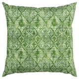 22" Green Ikat Diamond Indoor Outdoor Throw Pillow - Homeroots
