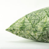 22" Green Ikat Diamond Indoor Outdoor Throw Pillow - Homeroots