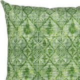 22" Green Ikat Diamond Indoor Outdoor Throw Pillow - Homeroots