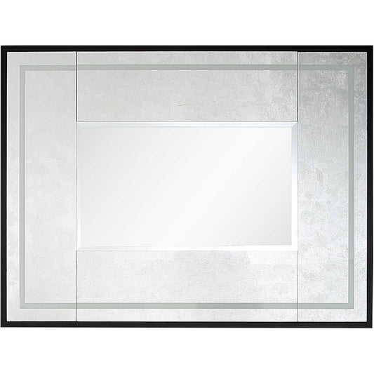 32" Silver Wood Framed Accent Mirror - Homeroots