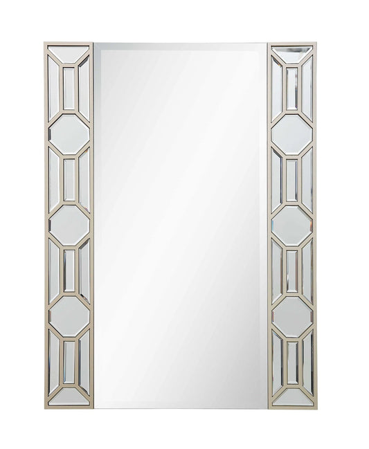 35" Champagne Accent Wood Framed Mirror - Homeroots