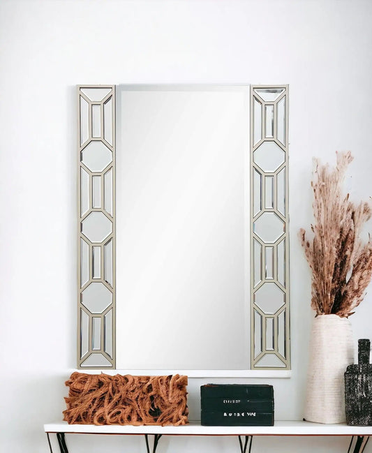 35" Champagne Accent Wood Framed Mirror - Homeroots