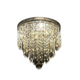 Black and Gold Shaded Transparent Glass and Crystals Dimmable Ceiling Light With Clear Shades - Homeroots - Flyclothing LLC