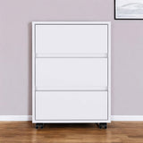 18" White Three Drawer Rolling Cabinet - Homeroots - Flyclothing LLC