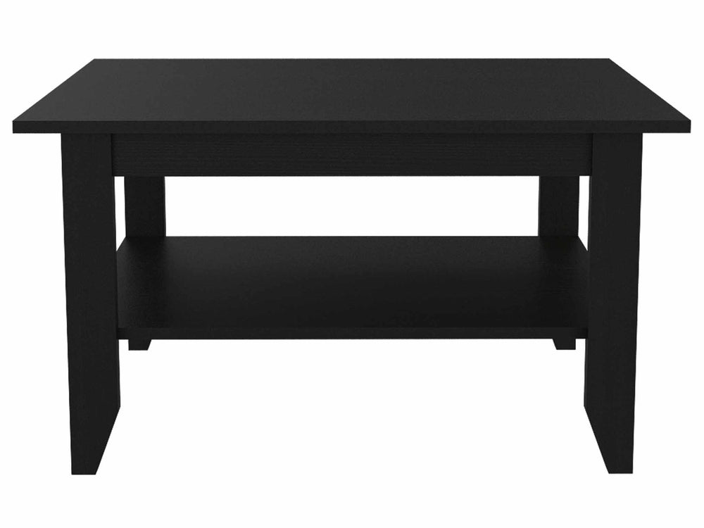 32" Black Coffee Table With Shelf - Homeroots - Flyclothing LLC