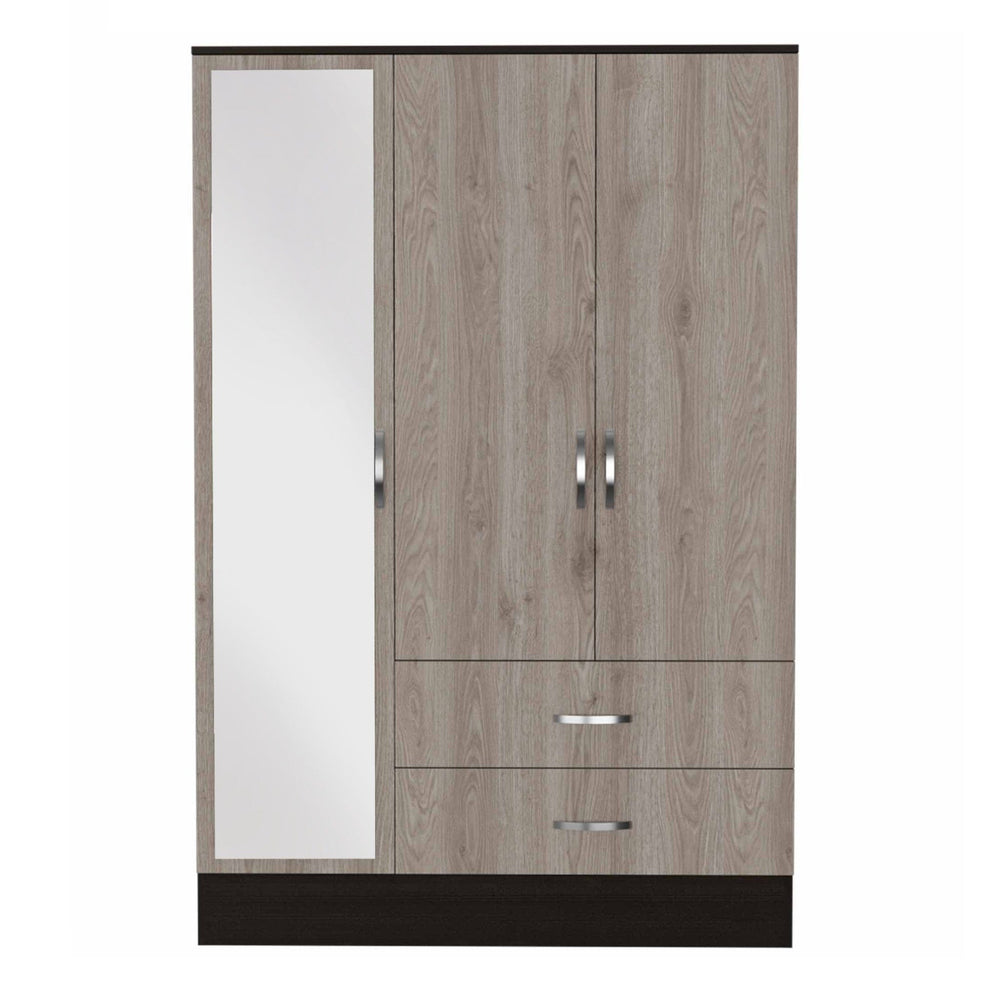 71" Brown and Black Mirrored Two Drawer Combo Dresser - Homeroots - Flyclothing LLC