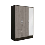 71" Brown and Black Mirrored Two Drawer Combo Dresser - Homeroots - Flyclothing LLC