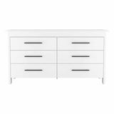 59" White Six Drawer Double Dresser - Homeroots - Flyclothing LLC