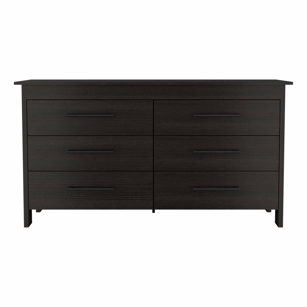 59" Black Six Drawer Double Dresser - Homeroots - Flyclothing LLC
