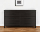 59" Black Six Drawer Double Dresser - Homeroots - Flyclothing LLC