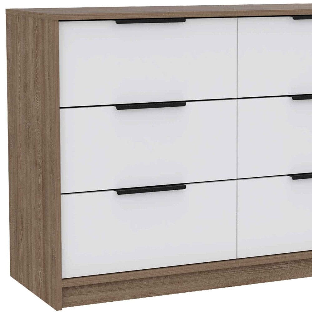 42" Brown and White Four Drawer Dresser - Homeroots - Flyclothing LLC