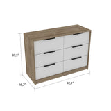 42" Brown and White Four Drawer Dresser - Homeroots - Flyclothing LLC