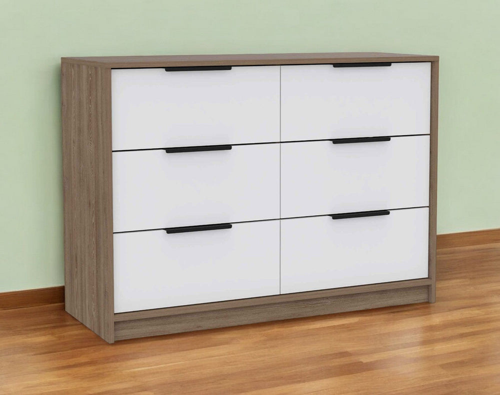 42" Brown and White Four Drawer Dresser - Homeroots - Flyclothing LLC