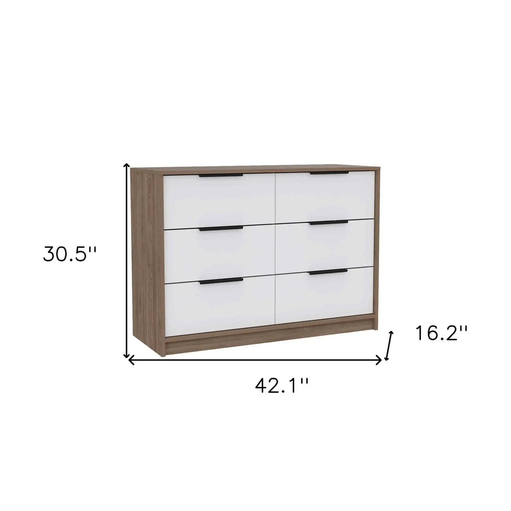 42" Brown and White Four Drawer Dresser - Homeroots - Flyclothing LLC