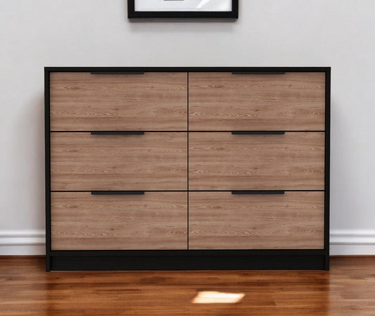 42" Brown and Black Four Drawer Dresser - Homeroots