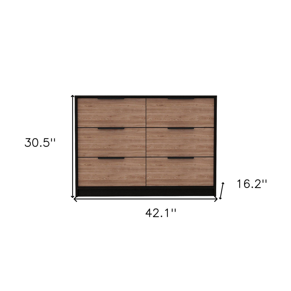 42" Brown and Black Four Drawer Dresser - Homeroots - Flyclothing LLC
