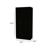 67" Black and White Single Drawer Combo Dresser - Homeroots - Flyclothing LLC