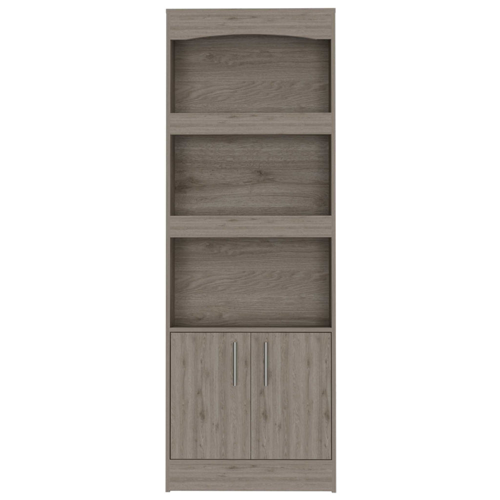71" Three Tier Bookcase with Two doors - Homeroots - Flyclothing LLC