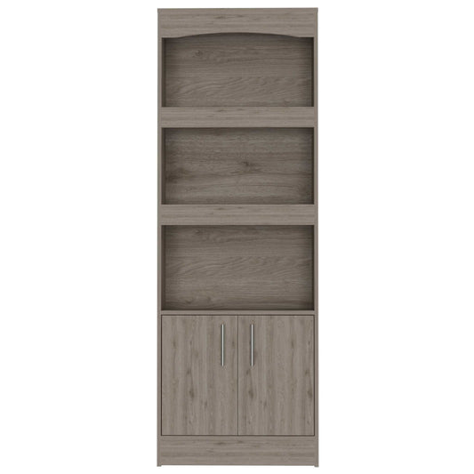 71" Three Tier Bookcase with Two doors - Homeroots