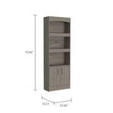 71" Three Tier Bookcase with Two doors - Homeroots - Flyclothing LLC