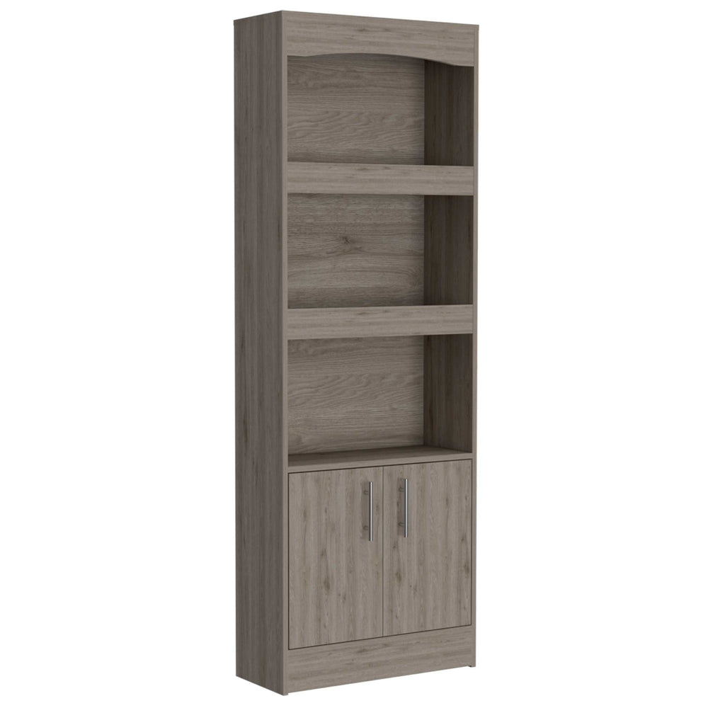 71" Three Tier Bookcase with Two doors - Homeroots - Flyclothing LLC