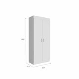 63” Classic White Pantry Cabinet with Two Full Size Doors - Homeroots - Flyclothing LLC