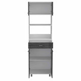 79" Gray Pantry Cabinet with Three Storage Shelves - Homeroots - Flyclothing LLC