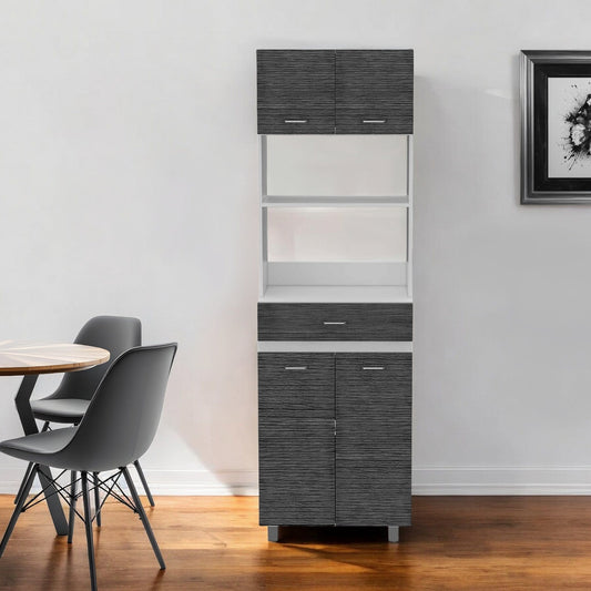 79" Gray Pantry Cabinet with Three Storage Shelves - Homeroots