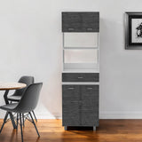 79" Gray Pantry Cabinet with Three Storage Shelves - Homeroots - Flyclothing LLC