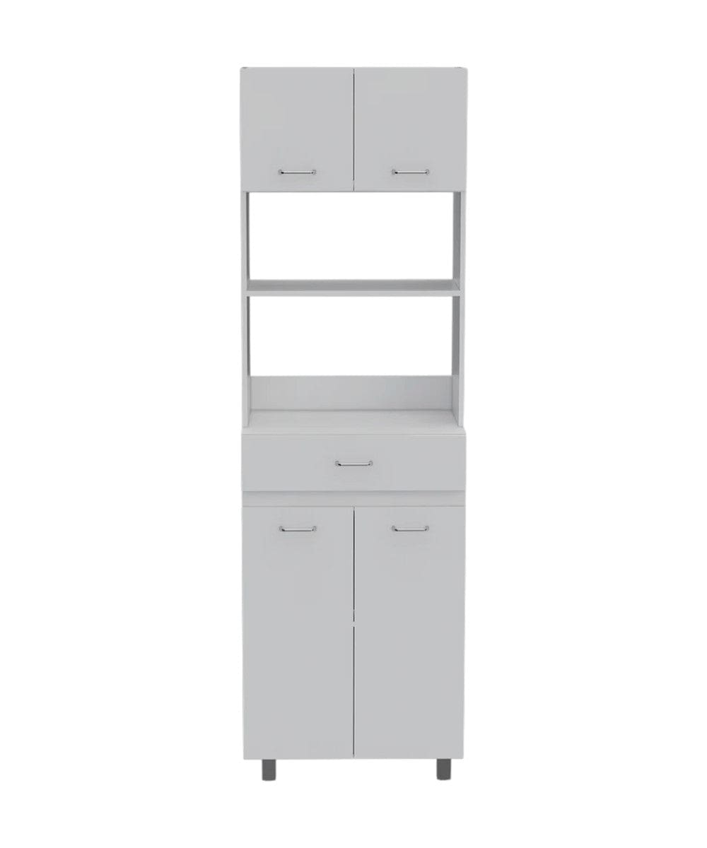 79" White Pantry Cabinet with Three Shelves - Homeroots - Flyclothing LLC